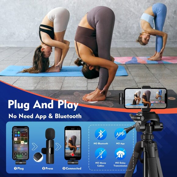 New! Professional Wireless Microphone for Type-C and Lightning Devices - Picture 3 of 5